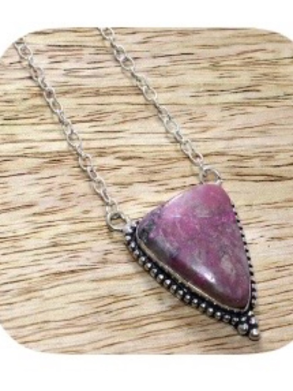 Gorgeous Cobalt Calcite 925 Silver Plated Necklace 18"
